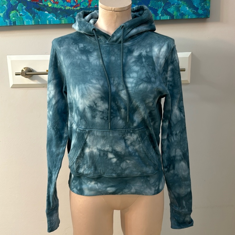 Athleta Teal Tie-Dye Pullover Hoodie